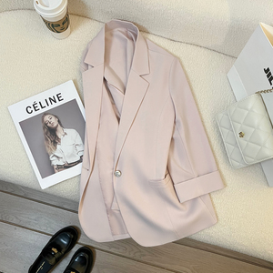 LILY MOST淡粉色西装外套女薄款2024夏季新款气质洋气休闲上衣