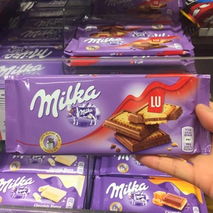 现货荷兰进口德国Milka妙卡lu饼干多种口味香浓果仁夹心巧克力