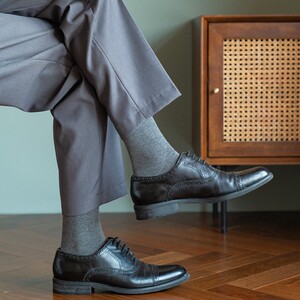 黑色袜子男夏季西装皮鞋正装商务长袜高腰长款灰色长筒纯色高帮薄