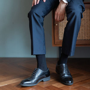 皮鞋袜子男黑色商务正装男士长袜夏季西裤绅士长筒厚英伦中筒高腰
