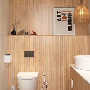 复古拉槽仿原木纹砖卫生间瓷砖厕所浴室墙砖仿古地砖阳台侘寂风