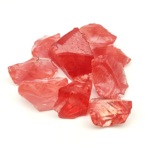 西瓜晶原石毛料红熔炼水晶矿石标本摆件鱼缸花盆造景装饰岩石矿物