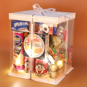 六一儿童节零食蛋糕毕业礼物盒透明盒子生日篮球榴莲包装盒大礼包