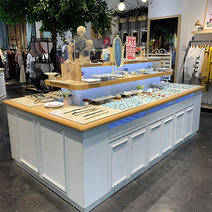 饰品双面中岛展示柜服装耳环项链面包店商场玉器陈列柜鞋店梯形台