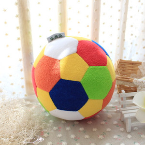 出口韩国婴儿手抓球益智毛绒玩具摇铃球软布球宝宝足球铃铛球