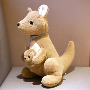 可爱小袋鼠公仔宝宝睡觉安抚玩偶女生布娃娃宠物生日礼物毛绒玩具