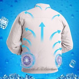 夏季凉快带风扇的衣服吹风降温空调服男充电工人制冷衣工地工作服