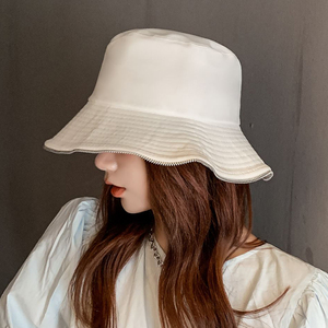 纯色拉链渔夫帽