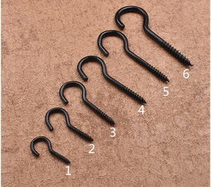 羊眼自攻螺丝自攻吊环螺丝手拧自攻螺丝灯勾开口螺丝钩黑色羊眼