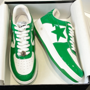 bapesta sk8猿人星星板鞋男春夏季厚底真皮撞色空军一号滑板鞋男
