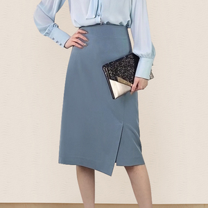 不规则半身裙雾霾蓝