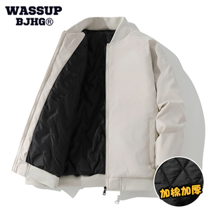 WASSUP冬季2023新款羽绒棉服男女款短款棒球领棉衣加厚夹克外套潮