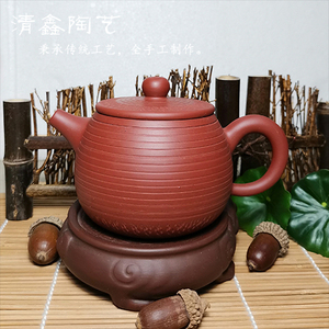 荣昌陶安陶新款细陶跳刀壶茶壶全手工四大名陶紫砂陶原陶清鑫陶艺