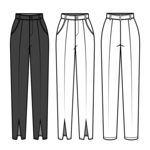 复古休闲ol女装阔腿裤萝卜裤原创一对一专业服装代设计ai平面图