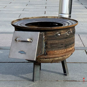 汽车钢圈柴火灶特厚木柴炉户外小型柴炉移动锅台农村家用柴火灶