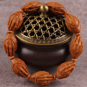 景雅轩文玩橄榄核手串一心向佛佛手双手合一苏工橄榄胡佛珠手串男