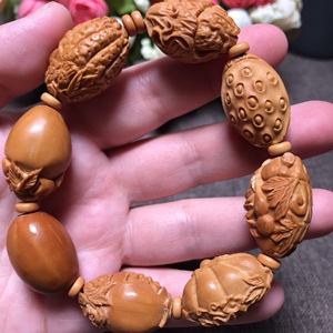 橄榄核雕刻手串水果八宝手链核雕