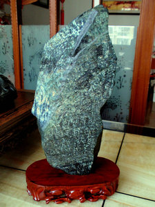 崂山绿石海底玉《一帆风顺》镇宅辟邪奇石招财风水石摆件