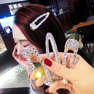 水晶发夹水钻高档镶钻大号韩版一字夹网红刘海夹韩式发卡发饰头饰