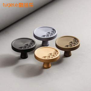 新中式柜门抽屉拉手单孔圆形单粒橱柜床头柜茶几书柜推拉门小把手