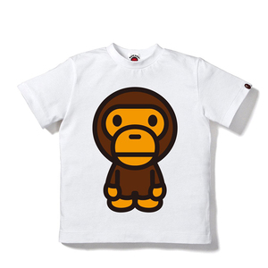 DM&bape猴子宝宝2021年新夏装短袖多色字母上衣圆领儿童衫亲子T恤