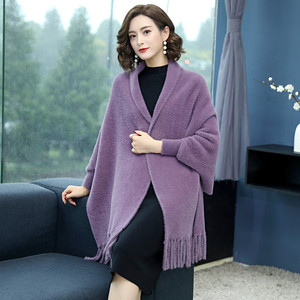 披肩式外套女流苏