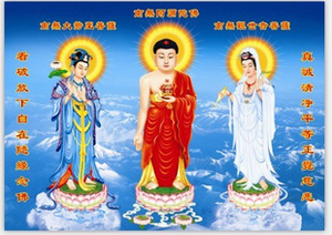 淘宝pet高清三维立体佛像3d立体三圣画像三维立体画佛教结缘用品569