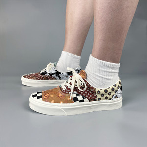 vans 范斯era 腰果花不对称棋盘格情侣休闲帆布滑板鞋vn0a4u391io