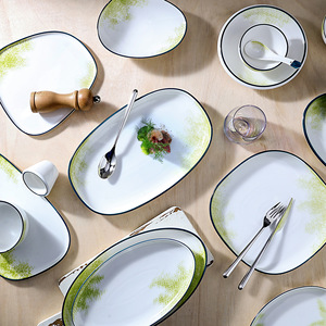 陶瓷餐具套装级日式雅玉复古质感创意网红餐盘餐厅礼品跨境