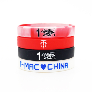 新款麦迪手环细款篮球球星1号t-mac夜光硅胶签名礼物男女腕带nba