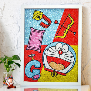 机器猫钻石画哆啦a梦儿童卡通满钻钻石绣可爱男女孩手工贴钻画