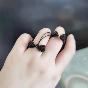 纯手工编织戒指女