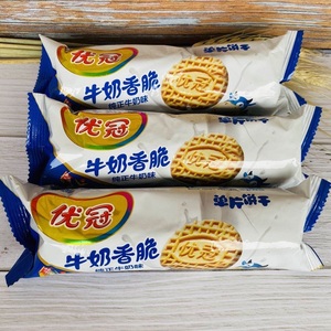 达能 优冠牛奶香脆饼干100g原味 酥性营养早餐休闲零食