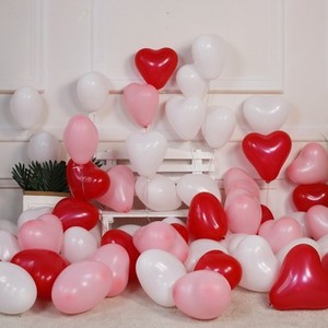 12寸纯白色 爱心形乳胶气球 粉红黑色生日求婚表白浪漫结婚礼装饰