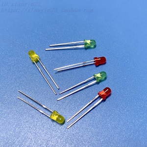 短脚型3mm红发红绿黄 发光二极管led灯 两脚 有边 电子设备指示灯