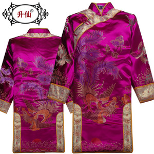 升仙寿衣女真丝棉袍老人冲喜寿衣女式凤袍殡葬服务全套包邮