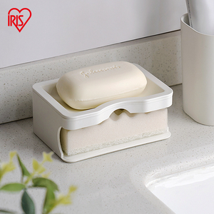 爱丽思IRIS浴室皂盒日式免打孔单双层香皂托盘肥皂盒架沥水洗手台