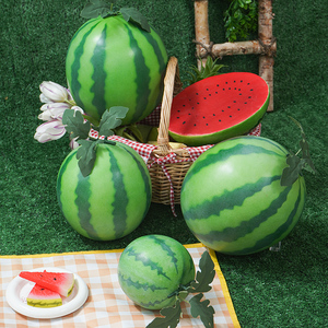 仿真西瓜假西瓜水果玩具模型道具黑美人麒麟瓜大西瓜菡菡仿真水果
