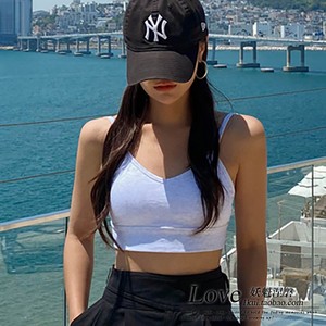1kui韩国官网代购夏款魅惑背影杀性感大露背带胸垫文胸款吊带背心