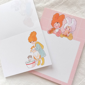 售罄无补 薄荷兔手帐 韩国yoovora甜美花园粉红面包便签纸 ins风