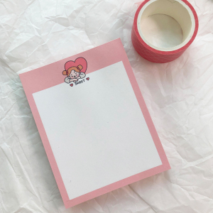 售罄无补 薄荷兔手帐 韩国mini illust 粉红爱心便签纸 ins风