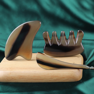 白水牛角板刮痧面部美容脸部女眼部拨筋棒经络按摩梳子全身通用