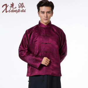 唐装复古风男士短款马褂中老年人长袖中国风外套中式男装民国汉服