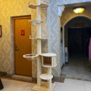 通天柱猫爬架豪华大型实木剑麻猫窝猫树一体顶天立地不占地飘窗架