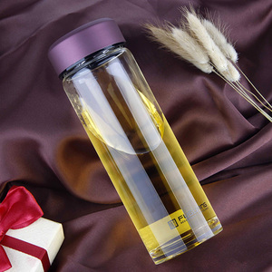 正品富光 600ml单层玻璃杯420ml双层加厚底透明茶杯商务水杯1416