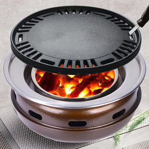 韩式无烟烧烤炉家用木炭圆形烤肉锅碳烤商用日式家庭炭火烤肉炉子