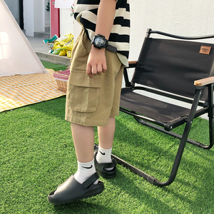 彬宝儿童工装短裤男童2022夏季薄款阔腿五分裤男孩宝宝休闲中裤潮