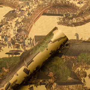 清明上河图金箔壁纸