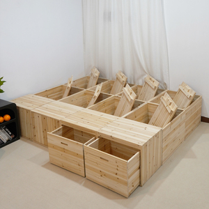 木箱拼床榻榻米高箱床加宽拼接床板式床飘窗地台柜组合收纳储物箱