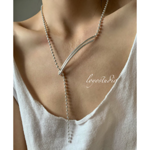 loyostudio 22ss 小众简约冷淡风u型夹珠锁骨链项链